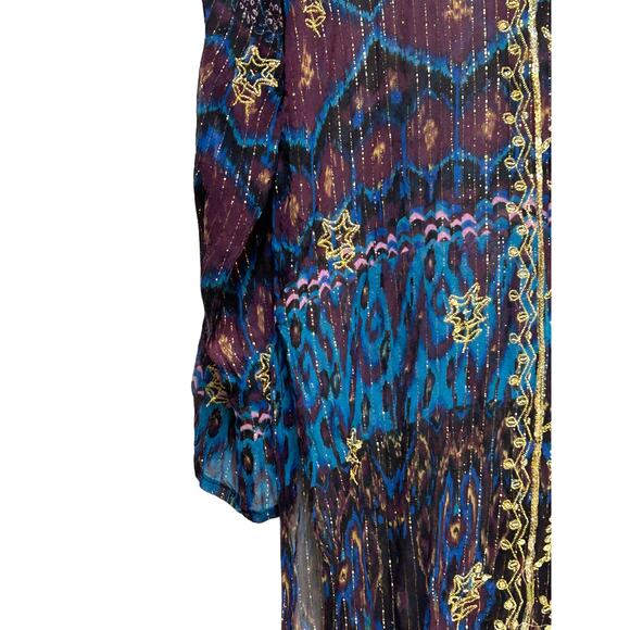 z.b.d Designs Bling Bling Bathing Suit Cover up Size 12 Silk Blend - Picture 7 of 8